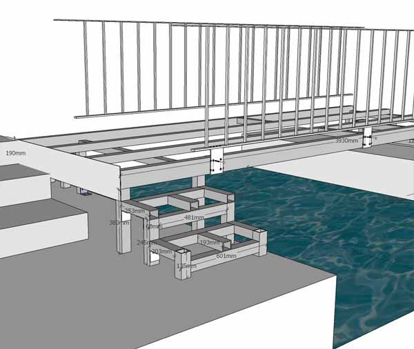 3D Zeichnung für WPC Terrassen Planung